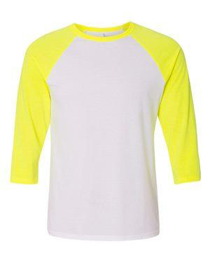 Yellow Raglan Baseball T Shirt