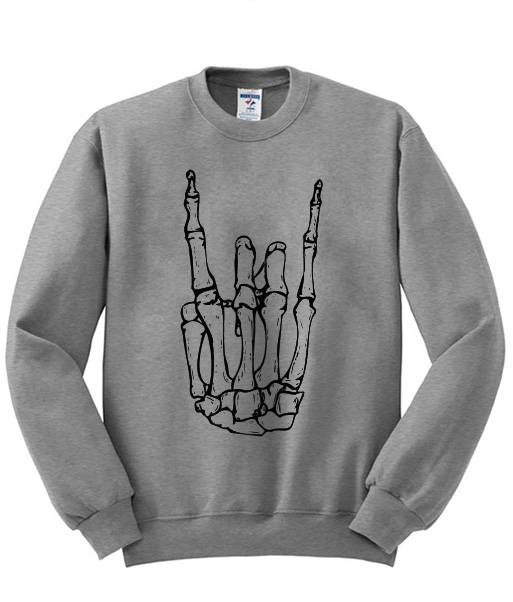 skeleton rock hand shirt