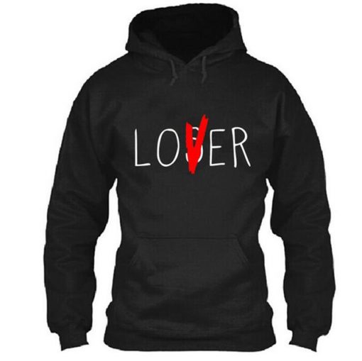 lover loser puff print hoodie sweatshirt