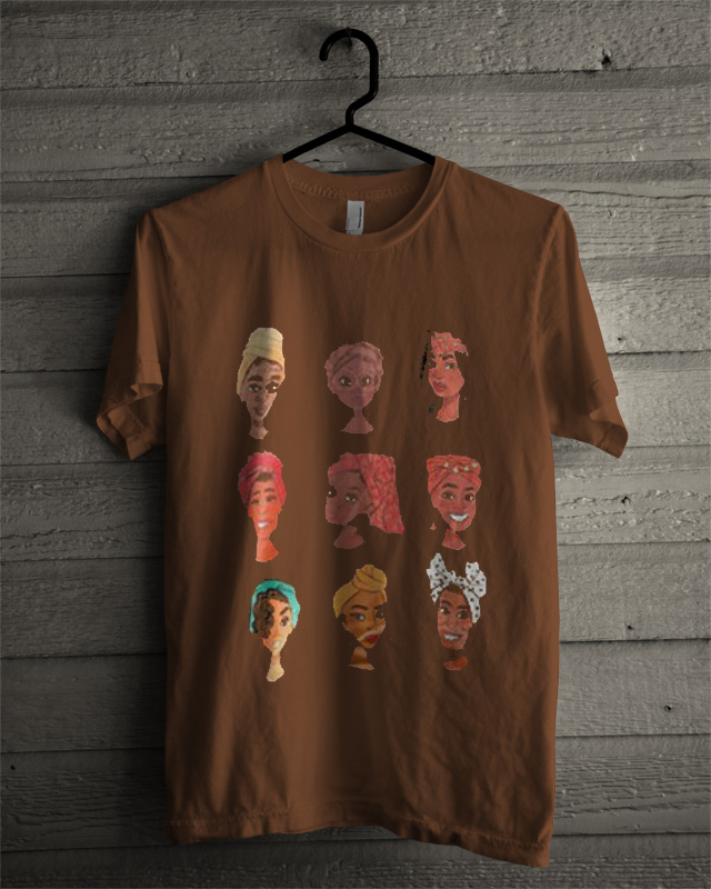 brown t shirt