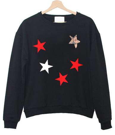 sweatshirt with stars on sleeves